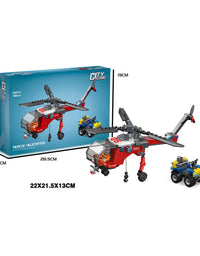 City Rescue Helicopter Block Toy Set