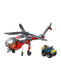 City Rescue Helicopter Block Toy Set