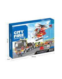 City Rescue Helicopter Block Toy Set