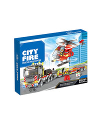 City Rescue Helicopter Block Toy Set