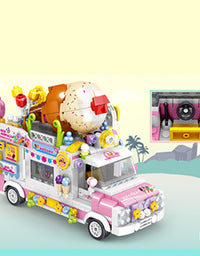 City Ice Cream Truck Toys Brick Kit - 593Pcs