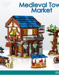 Medieval Town Market Kids Construction Toys - 1724Pcs