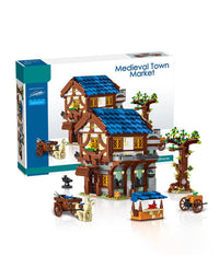 Medieval Town Market Kids Construction Toys - 1724Pcs