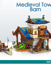 Medieval Town Barn Small Blocks Toys - 1725Pcs