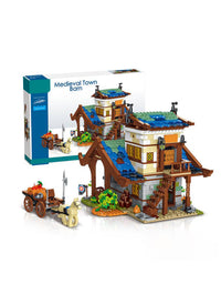 Medieval Town Barn Small Blocks Toys - 1725Pcs