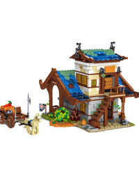 Medieval Town Barn Small Blocks Toys - 1725Pcs