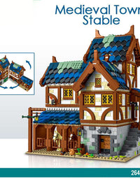 Medieval Town Stables Toy Bricks Set - 2645Pcs