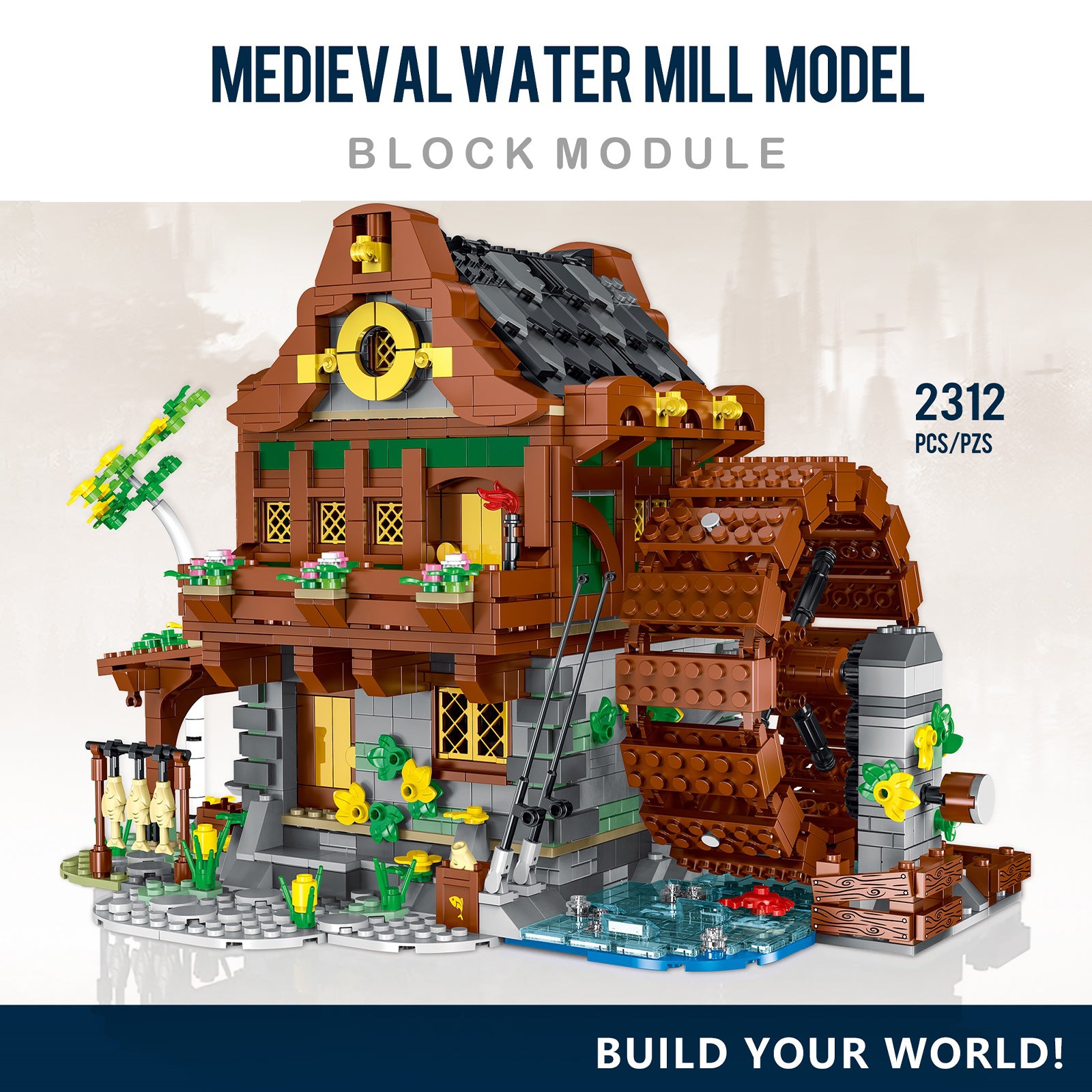 Medieval Water Mills Mini Blocks Set