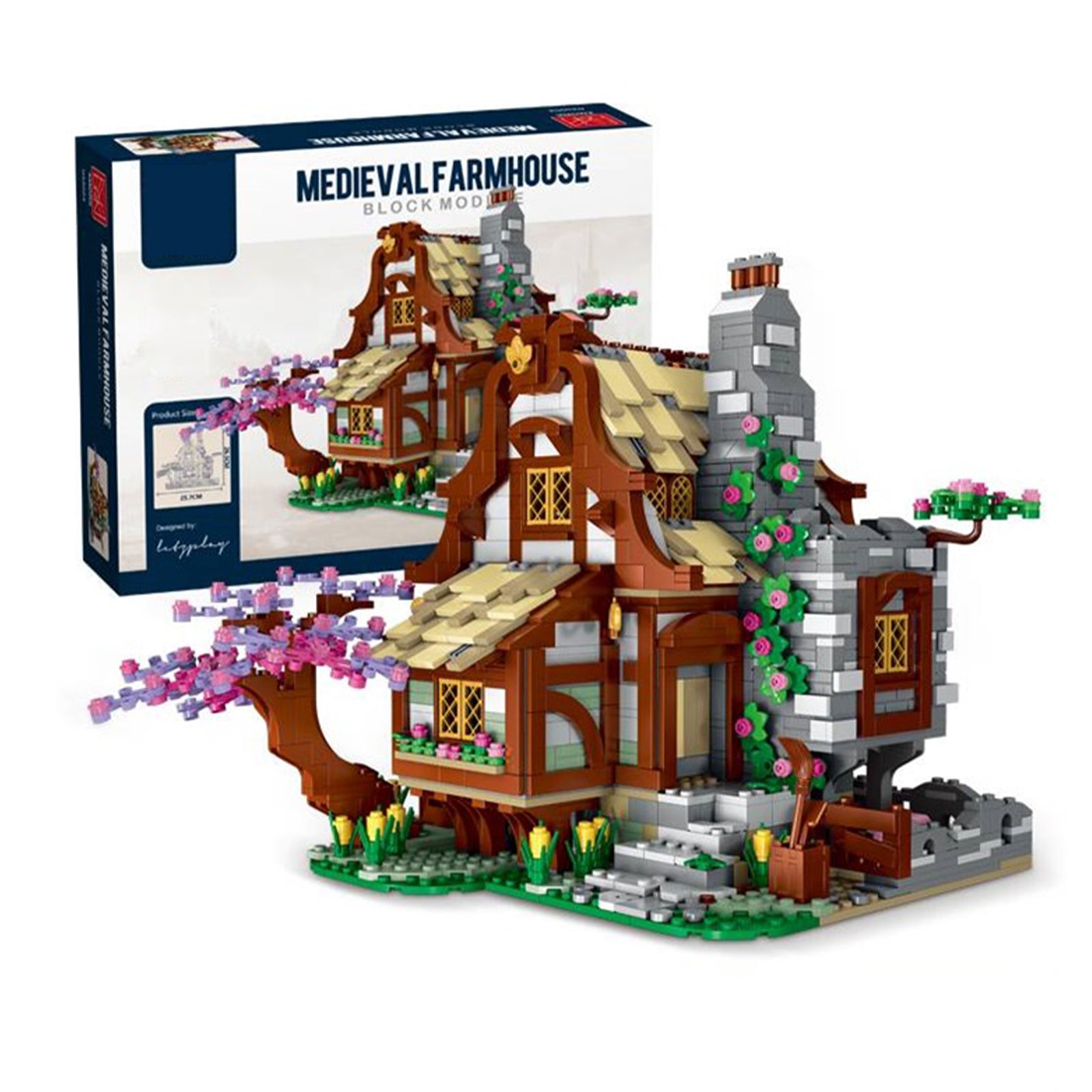 Medieval Farm Building Block House Kit - 2024Pcs