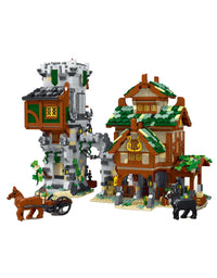 Medieval Town Stable Guard Tower Childrens Construction Sets - 3811Pcs