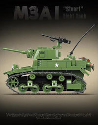 Military American ww2 Tank Block Toy Set - 601Pcs