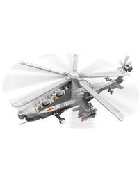 Military WZ-10 Helicopter Blocks Bricks Toys
