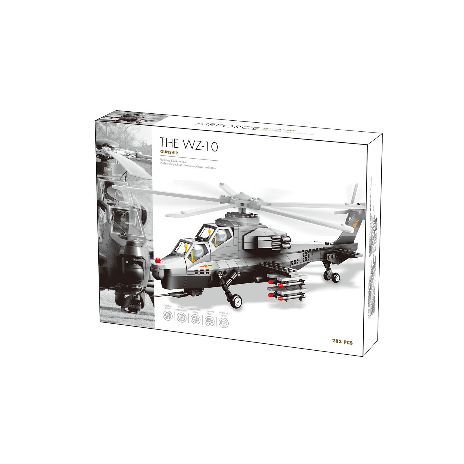 Military WZ-10 Helicopter Blocks Bricks Toys