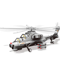 Military WZ-10 Helicopter Blocks Bricks Toys