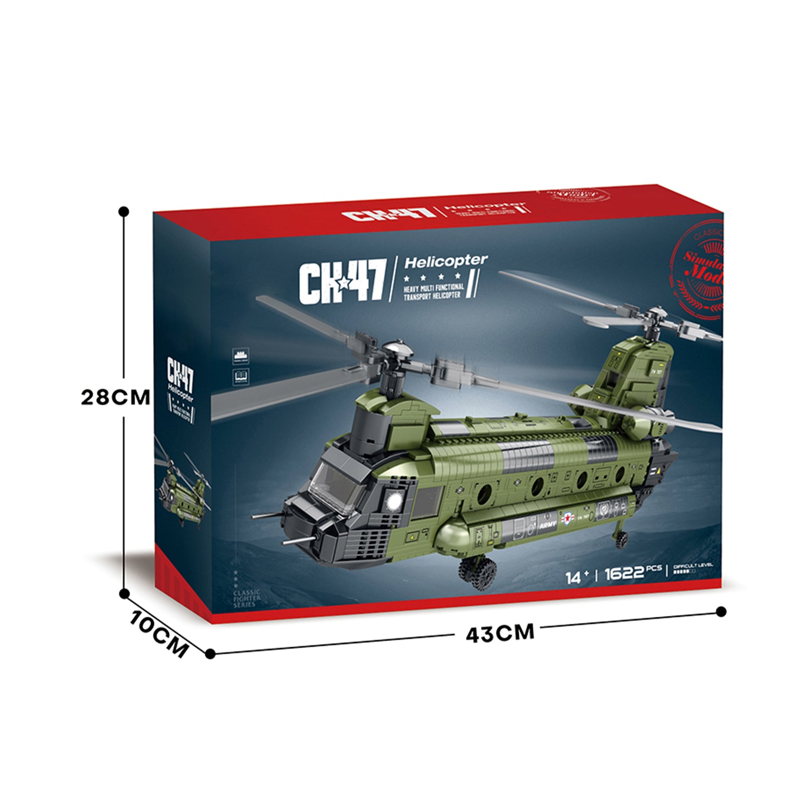 CH-47 Chinook Helicopter Toys Blocks Set - 1622Pcs