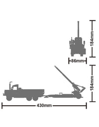 M198 Howitzer & M35 Cargo Truck Brick Toy Set - 485Pcs