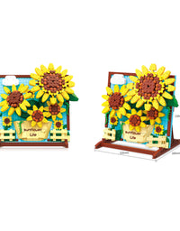 Sunflower Life Botanical Bricks Blocks Toys - 580Pcs