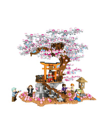 Cherry Blossom Tree Plants Brick Toy Set