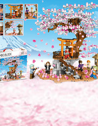 Cherry Blossom Tree Plants Brick Toy Set