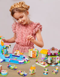 Exercise N Play Coffee Shop & Water Park 2 IN 1 Blocks Bricks - 1140 Pcs
