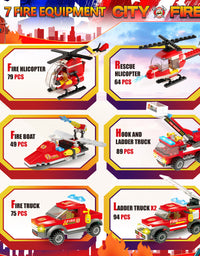 Exercise N Play Fire Station Building Bricks Toys Playset - 899 Pcs