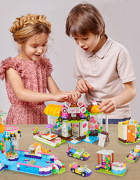 Exercise N Play Coffee Shop & Water Park 2 IN 1 Blocks Bricks - 1140 Pcs