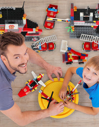 Exercise N Play Fire Station Building Bricks Toys Playset - 899 Pcs