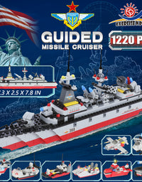 Exercise N Play Military Guided Missile Destroyer Toy Bricks - 1220 Pcs