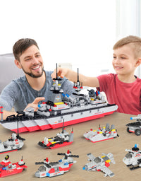 Exercise N Play Military Guided Missile Destroyer Toy Bricks - 1220 Pcs
