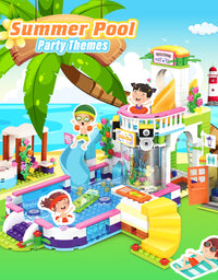 Exercise N Play Water Park Brick Construction Toy Sets - 727 Pcs