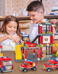 Exercise N Play Fire Station Toddler Blocks Toy Set - 788 Pcs