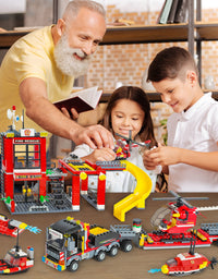 Exercise N Play City Fire Trailer Blocks Bricks Sets - 971 Pcs