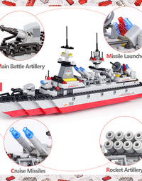 Exercise N Play Military Guided Missile Destroyer Toy Bricks - 1220 Pcs