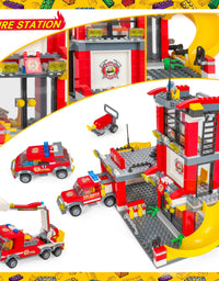 Exercise N Play Fire Station Toddler Blocks Toy Set - 788 Pcs