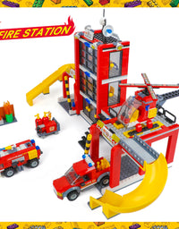 Exercise N Play Fire Station Mini Block Toy Sets - 896 Pcs
