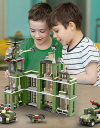 Exercise N Play Military Army Base Mini Block Set - 802Pcs