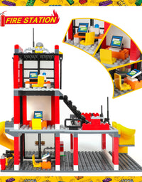 Exercise N Play Fire Station Toddler Blocks Toy Set - 788 Pcs