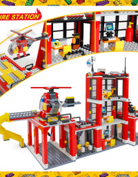 Exercise N Play Fire Station Mini Block Toy Sets - 896 Pcs