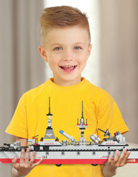 Exercise N Play Military Guided Missile Destroyer Toy Bricks - 1220 Pcs