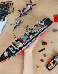 Exercise N Play Military Guided Missile Destroyer Toy Bricks - 1220 Pcs