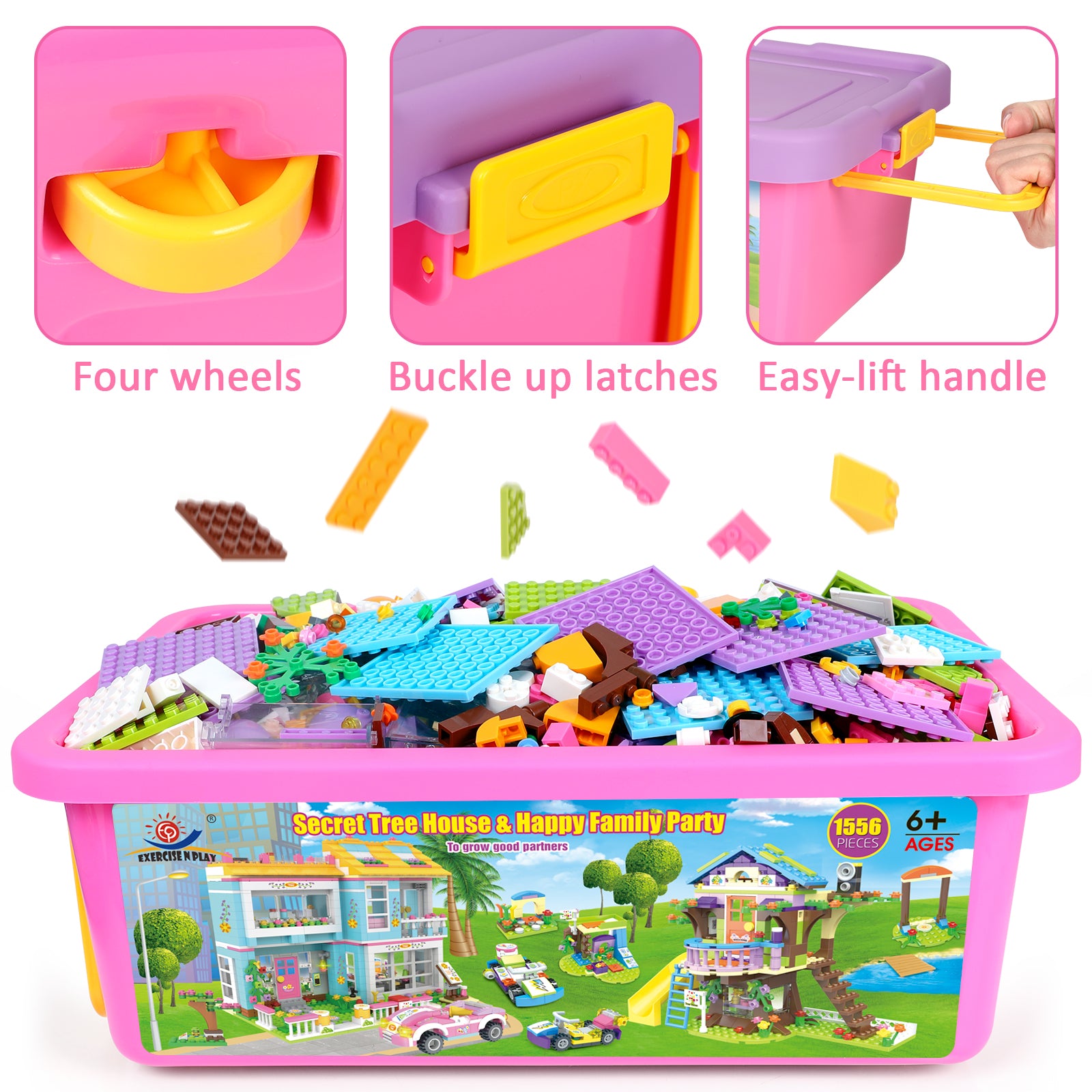 Exercise N Play City House & Grocery Store 2 IN 1 Builder Set Toy - 1556 Pcs
