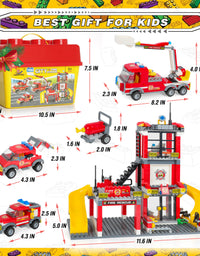 Exercise N Play Fire Station Toddler Blocks Toy Set - 788 Pcs