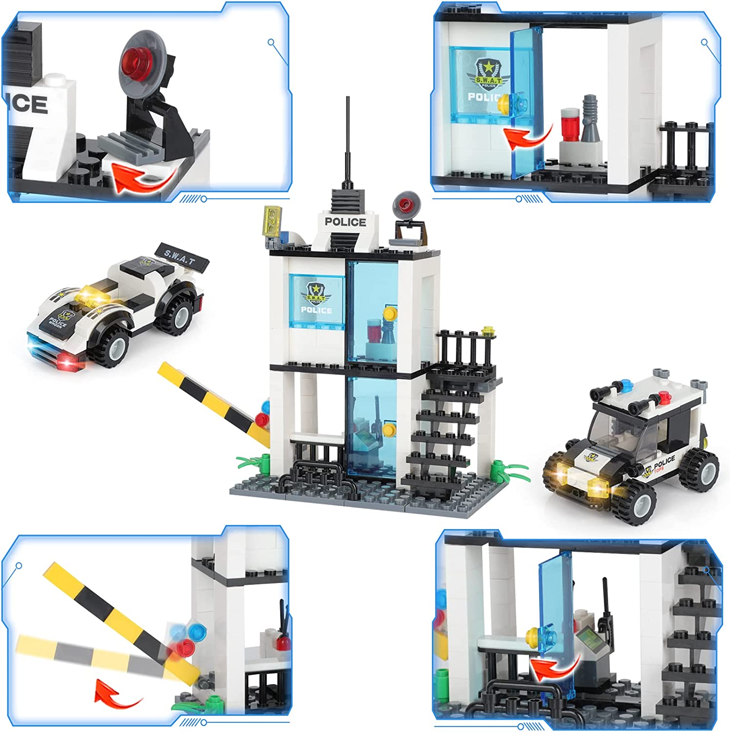 Exercise N Play SWAT Command Truck Block Building Sets - 853 Pcs