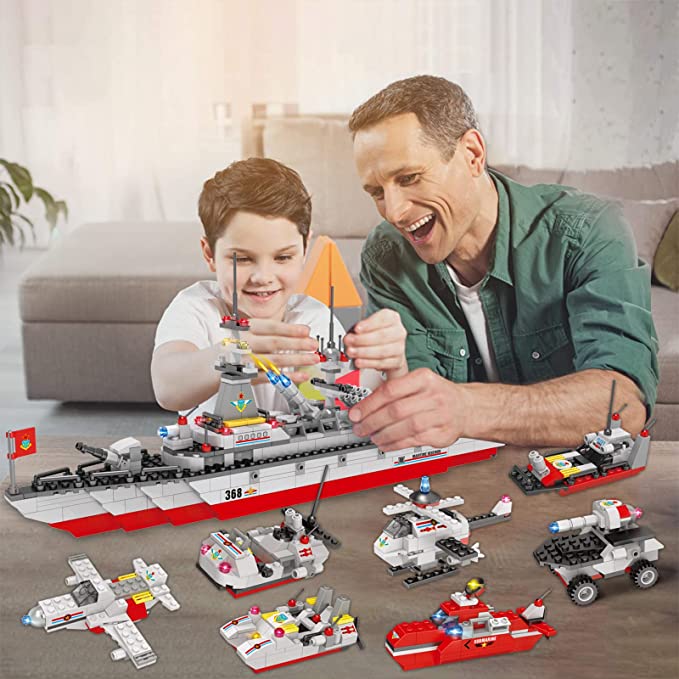 Exercise N Play Navy Destroyer Ships Blocks Toy - 630 Pcs