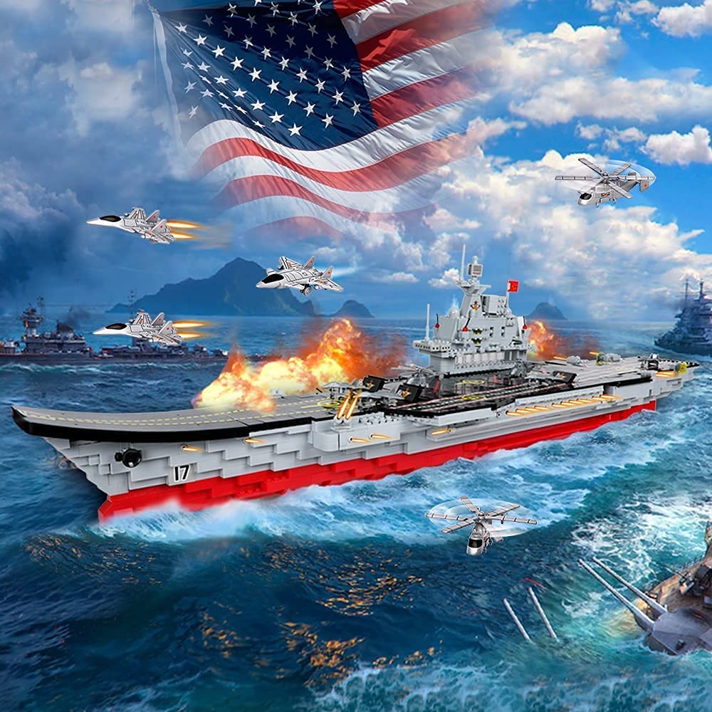 Exercise N Play Navy Mega Aircraft Carriers Brick Set - 2234 Pcs