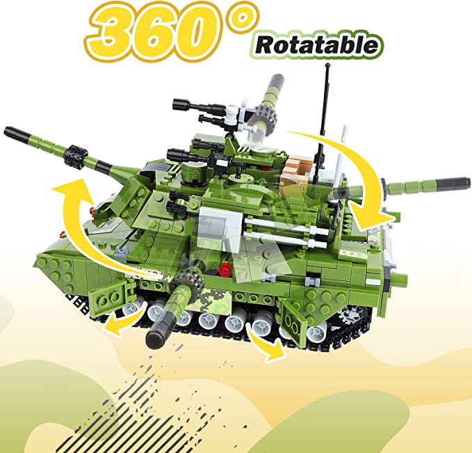 Exercise N Play Army Military Tank Block Building Sets - 952 Pcs