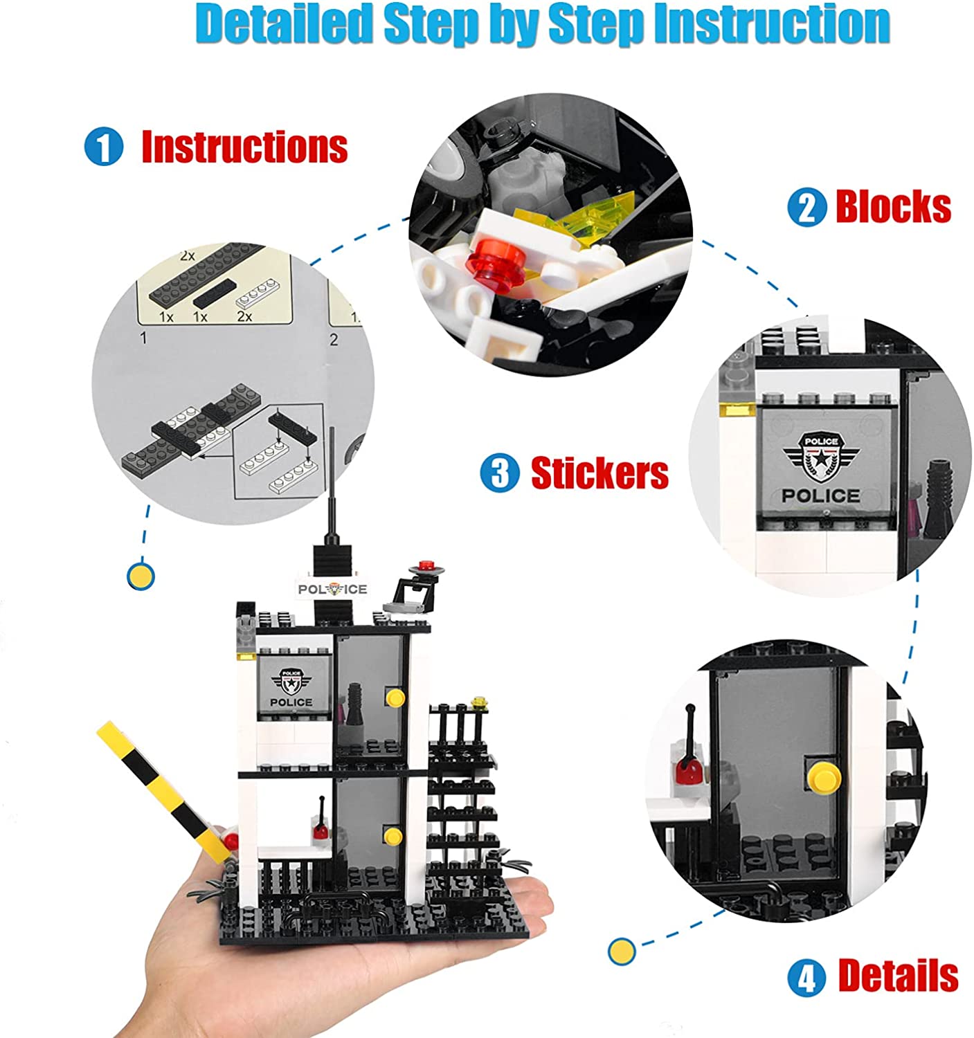 Exercise N Play SWAT Command Truck Block Building Sets - 853 Pcs