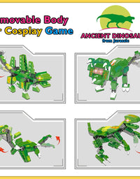Exercise N Play Green Dinosaur Block Building Sets - 876 Pcs