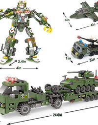 Exercise N Play Military Army Mecha Building Block Sets - 1164 Pcs