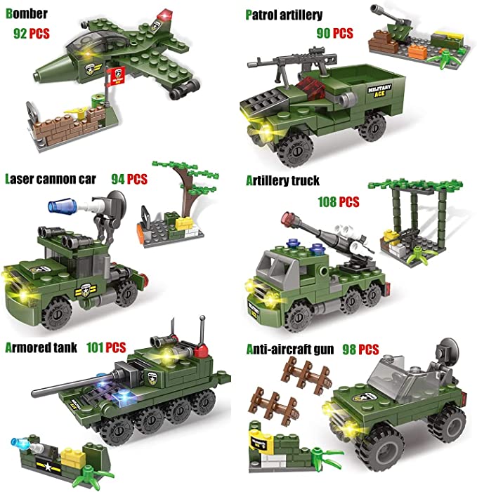 Exercise N Play Military Army Mecha Building Block Sets - 1164 Pcs